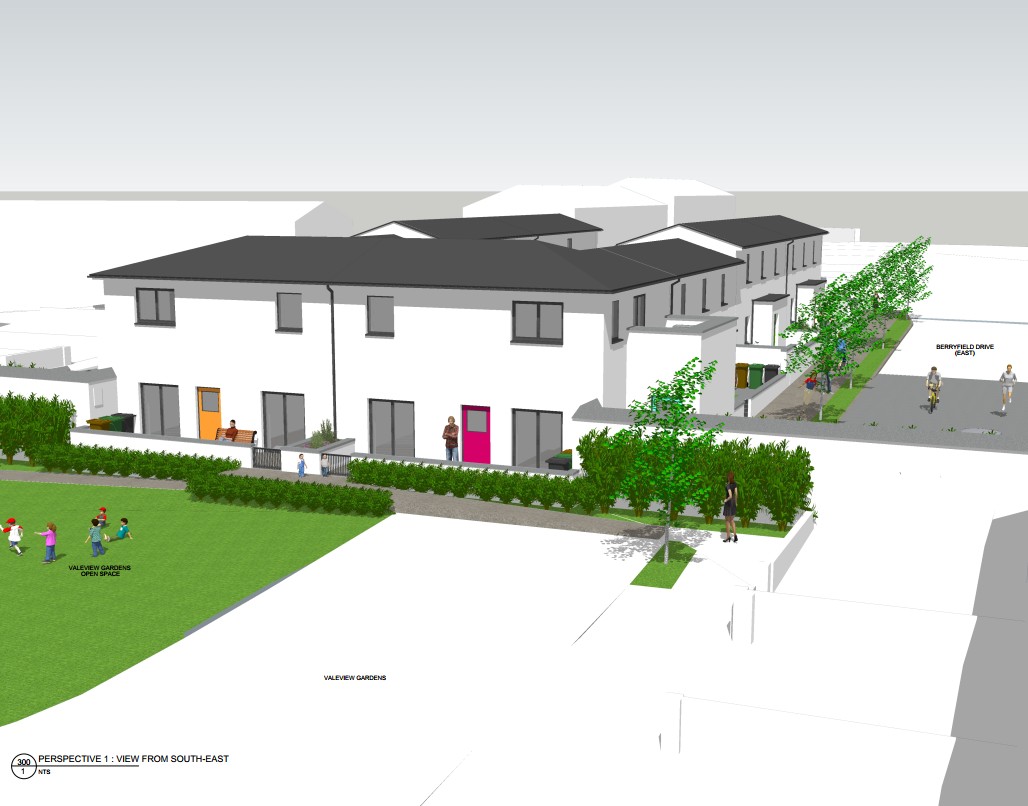 View of the proposed housing looking from the south-east