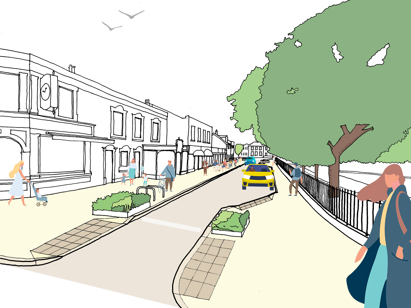 Artist's Impression looking east along the street