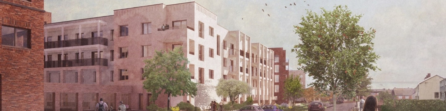 Cromcastle Court & Old Coalyard visualisation from Kilbarron Road