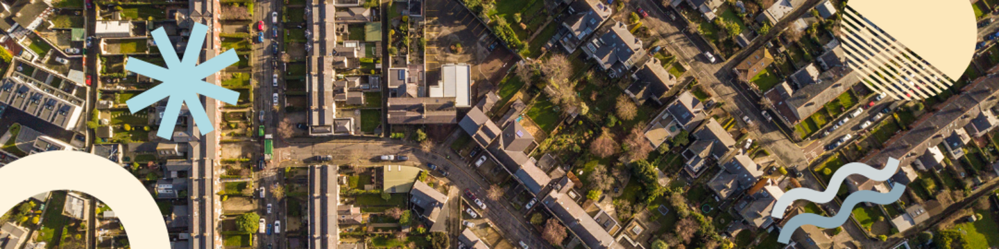 Aerial view of houses
