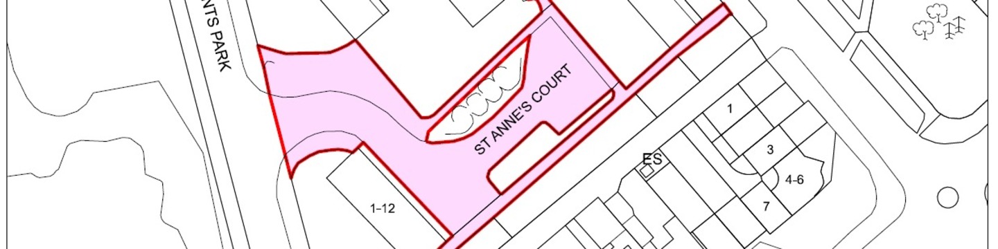 map showing impacted, which is st annes park in raheny located off All Saints Park.