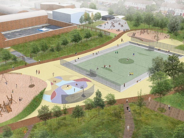 View of Sports and Play proposed for Cherry Orchard Park