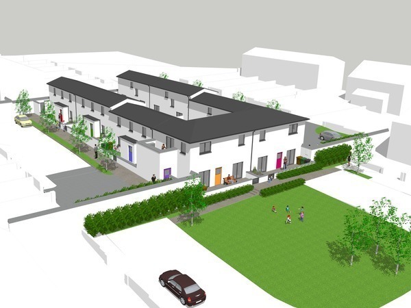 View of the proposed housing from the south-west