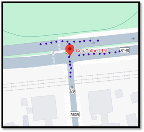 Image 3: Extent of works on Con Colbert road