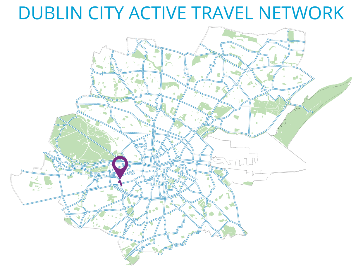 The Scheme marked on the Dublin City Active Travel Network Map