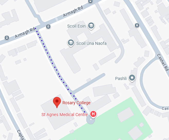 Image 2: Extent of works at Armagh Rd