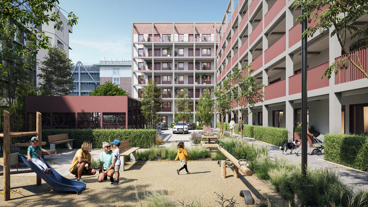 Courtyard View of Proposed Glover Court Development.