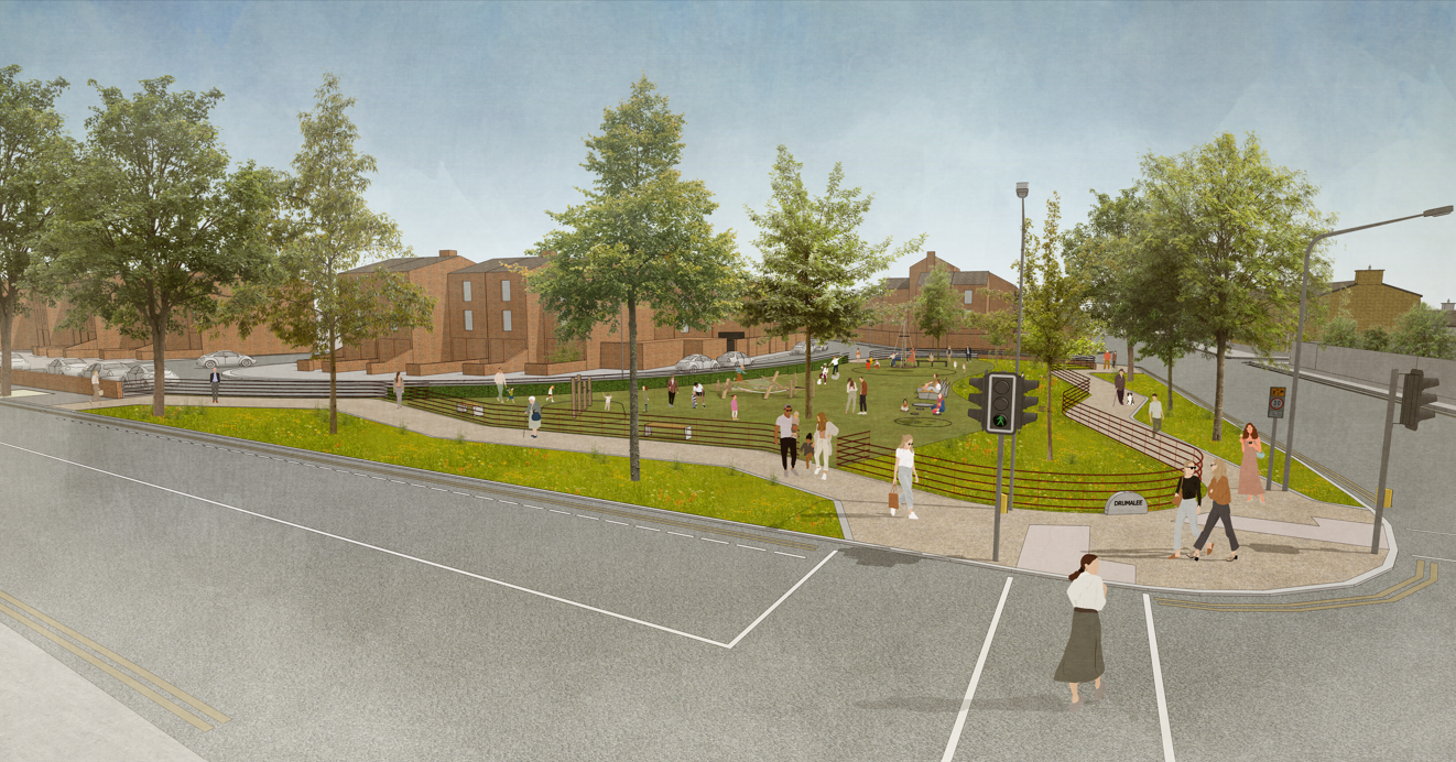 Concept view North of proposed upgrade to Drumalee Green