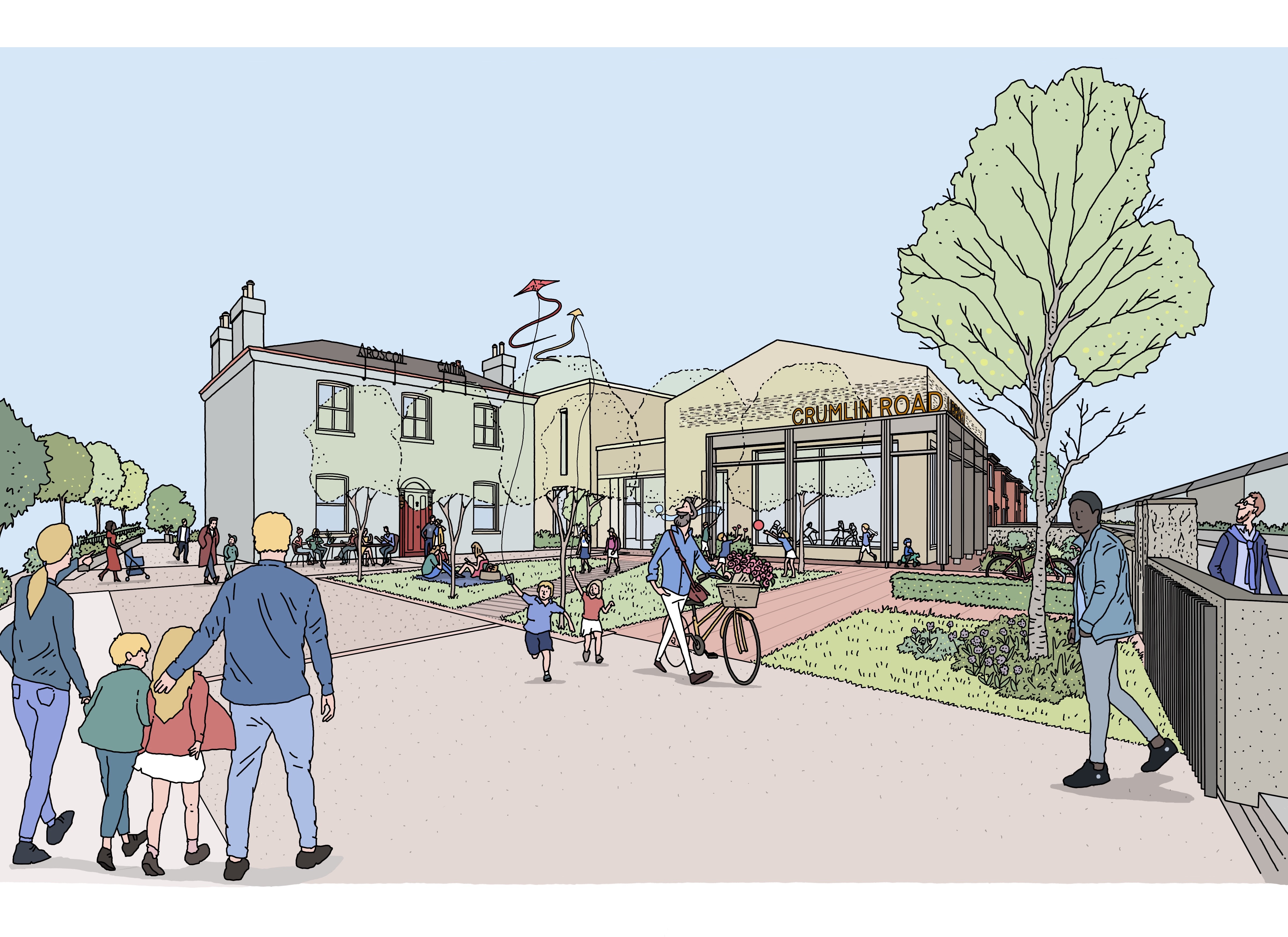 An illustration of the proposed Library building.