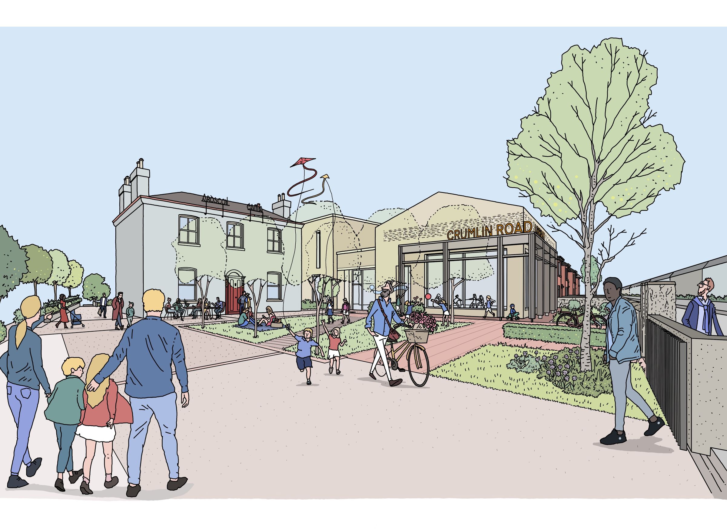 An illustration of the proposed Library building.